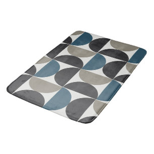 Mid-Century Modern Blue Grey Gunmetal Bath Mat