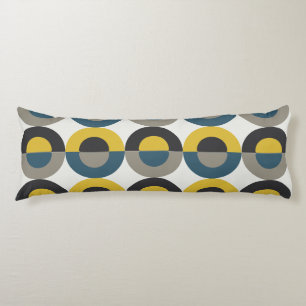 Mid-Century Modern Blue yellow Gunmetal Body Cushion