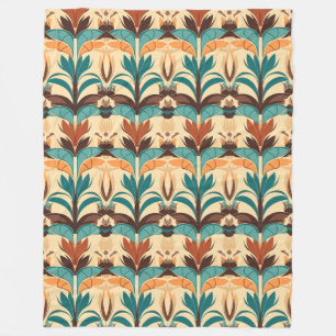 Mid-Century Modern Boho  Fleece Blanket