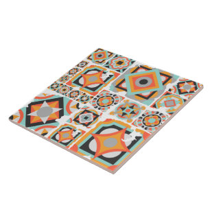 Mid-Century Modern Boho Mosaic Ceramic Tile