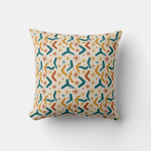 Mid-Century Modern Boomerang & Starburst Retro Cushion