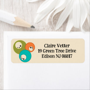 Mid-Century Modern Bowling Balls Return Address Label