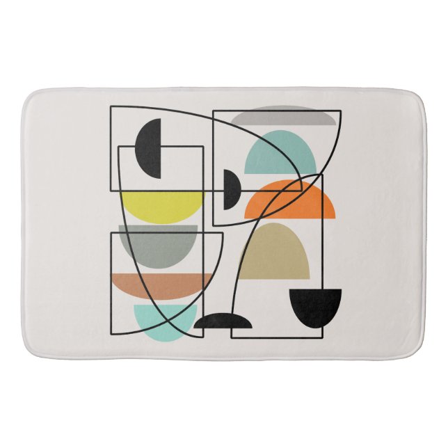 Mid Century Modern 'Bowls' Bath Mat (Front)