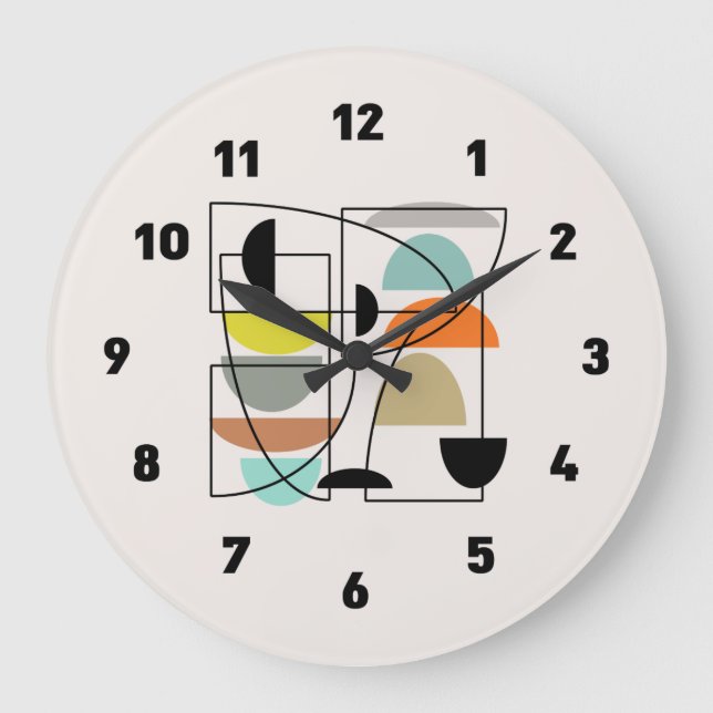 Mid Century Modern "Bowls" Large Clock (Front)