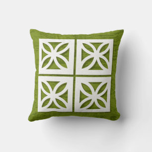 Mid-Century Modern Breeze Block Lime Pillow 2
