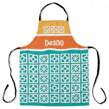 Mid-Century Modern Breeze Blocks Custom Apron