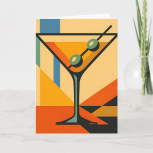 Mid Century Modern Bright Bauhaus Martini Card