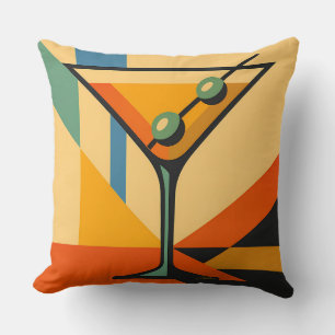Mid Century Modern Bright Bauhaus Martini Cushion