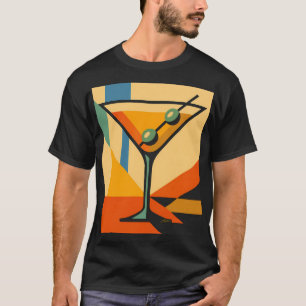 Mid Century Modern Bright Bauhaus Martini T-Shirt