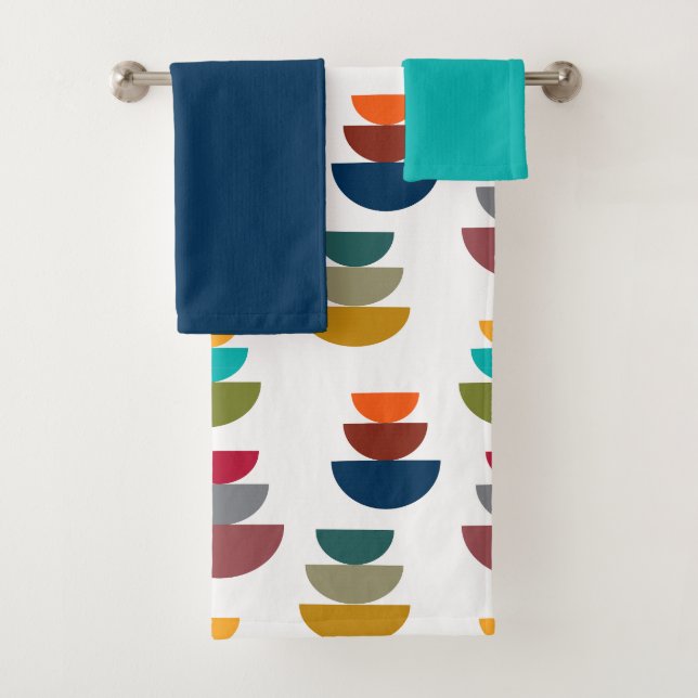 Mid-Century Modern Bright Minimalism  Bath Towel Set (Insitu)