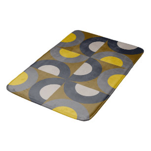 Mid-Century Modern Bronze Mustard Thunder    Bath Mat