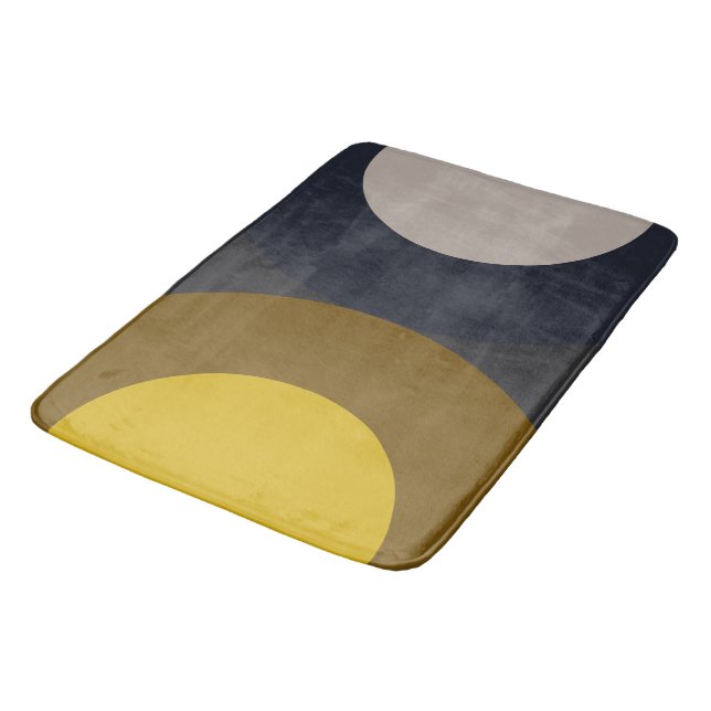 Mid-Century Modern Bronze Mustard Thunder   Bath Mat (Angled)