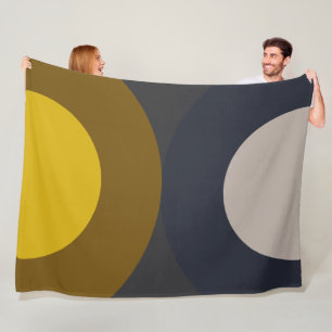 Mid-Century Modern Bronze Mustard Thunder Fleece Blanket