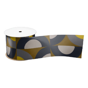 Mid-Century Modern Bronze Mustard Thunder    Satin Ribbon