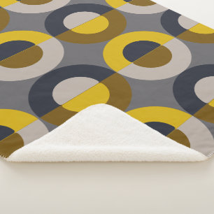 Mid-Century Modern Bronze Mustard Thunder Sherpa Blanket