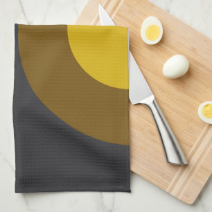 Mid-Century Modern Bronze Mustard Thunder Tea Towel