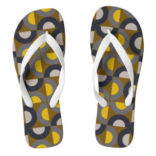 Mid-Century Modern Bronze Mustard Thunder      Thongs