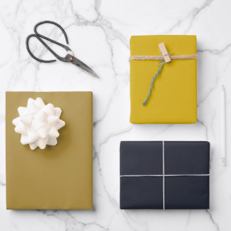 Mid-Century Modern Bronze Mustard Thunder    Wrapping Paper Sheet