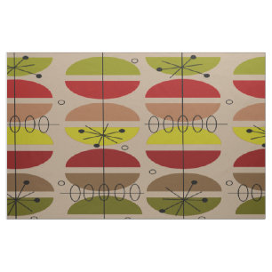 Mid-Century Modern Brown Abstract Fabric