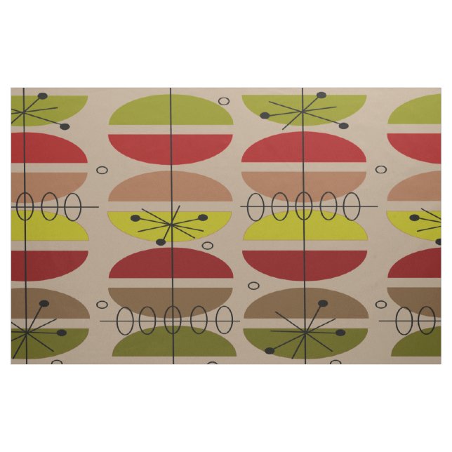 Mid-Century Modern Brown Abstract Fabric (Yard)