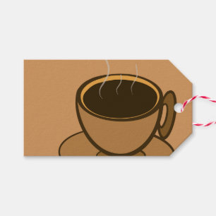 Mid Century Modern Brown Cosy Coffee Cup Gift Tags