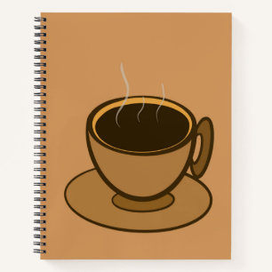 Mid Century Modern Brown Cosy Coffee Cup Notebook