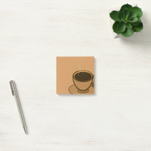 Mid Century Modern Brown Cosy Coffee Cup Post-it Notes
