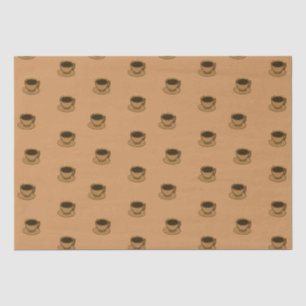Mid Century Modern Brown Cosy Coffee Cup Tissue Paper