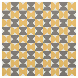 Mid-Century Modern Brown & Gold Pattern Fabric
