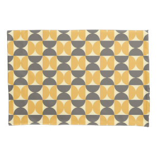 Mid-Century Modern Brown & Gold Pattern Pillowcase