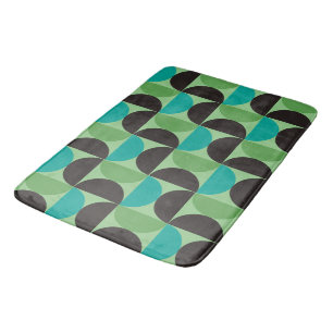 Mid-Century Modern Brown green and turquoise Bath Mat