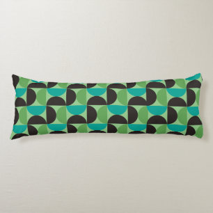 Mid-Century Modern Brown green and turquoise     Body Cushion