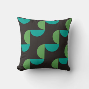 Mid-Century Modern Brown green and turquoise     Cushion