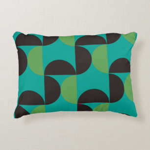 Mid-Century Modern Brown green and turquoise     Decorative Cushion