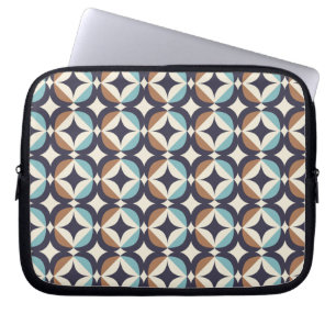 Mid-Century Modern Brown & Teal Pattern Laptop Sleeve