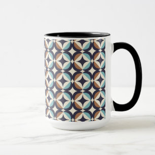 Mid-Century Modern Brown & Teal Pattern Mug