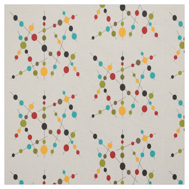 Mid-Century Modern Bubbles and Sticks Fabric (Swatch)