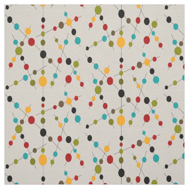 Mid-Century Modern Bubbles and Sticks Fabric ll (Swatch)