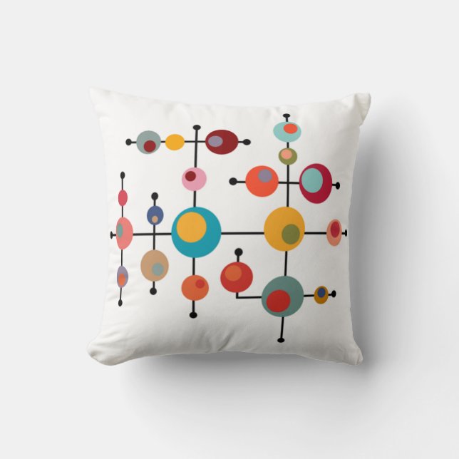 Mid-Century Modern Bubbles  Cushion (Front)