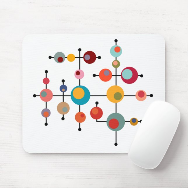 Mid-Century Modern Bubbles Mouse Pad (With Mouse)