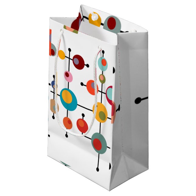 Mid-Century Modern Bubbles Small Gift Bag (Front Angled)
