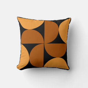Mid-Century Modern Burnt Clay and Mocha Cushion