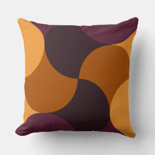 Mid-Century Modern Burnt Wine Eclipse Cushion