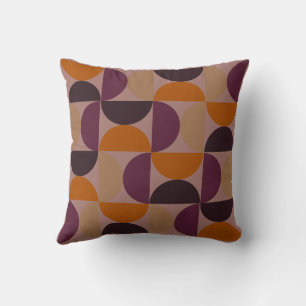 Mid-Century Modern Burnt Wine Eclipse Cushion