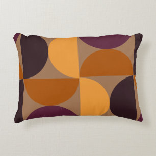 Mid-Century Modern Burnt Wine Eclipse Decorative Cushion