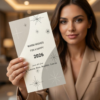 Mid-Century Modern Business New Year & Christmas Holiday Card