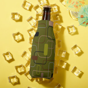 Mid-Century Modern Camouflage  Bottle Cooler