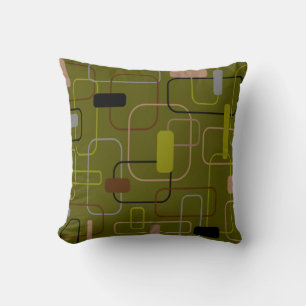Mid-Century Modern Camouflage  Cushion