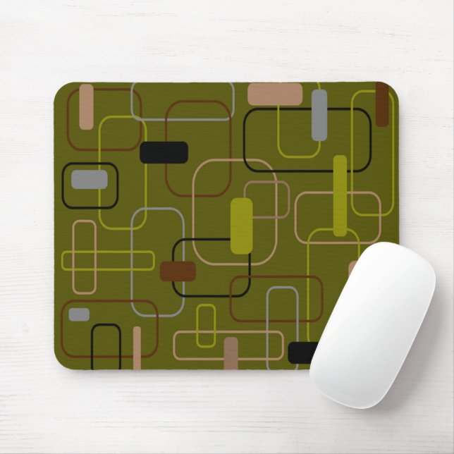Mid-Century Modern Camouflage  Mouse Pad (With Mouse)