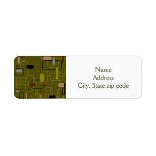 Mid-Century Modern Camouflage Return Address Label